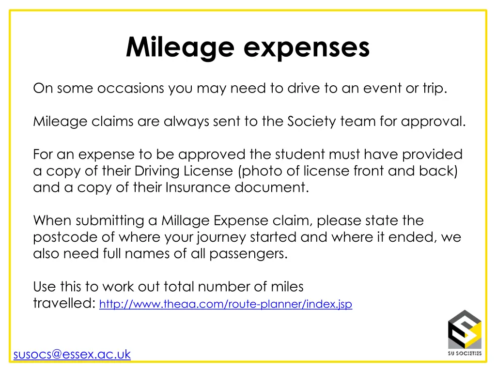 mileage expenses