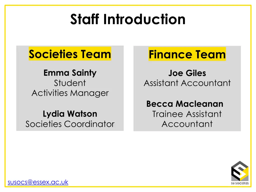 staff introduction