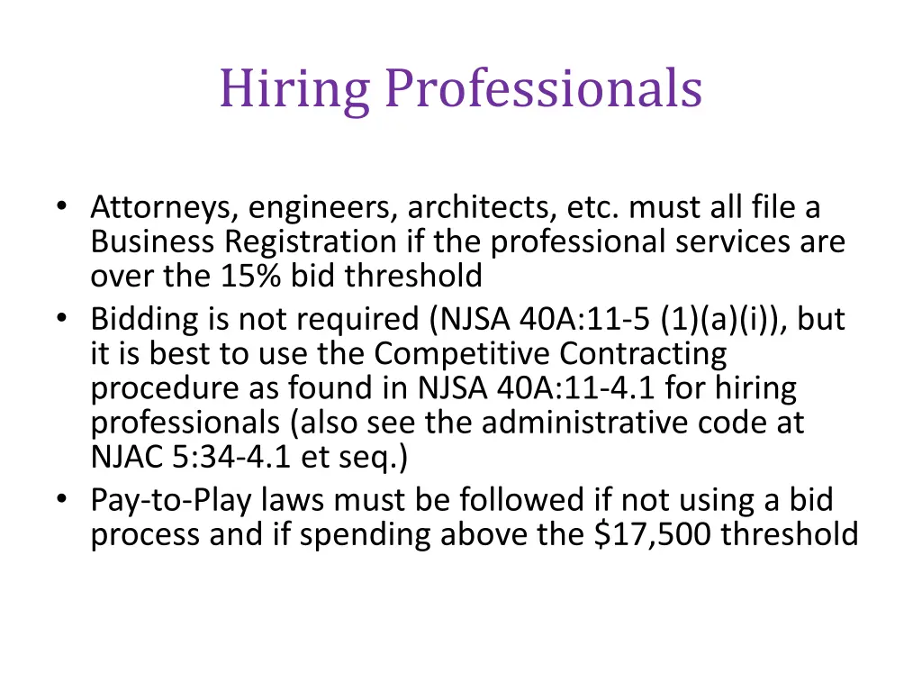 hiring professionals