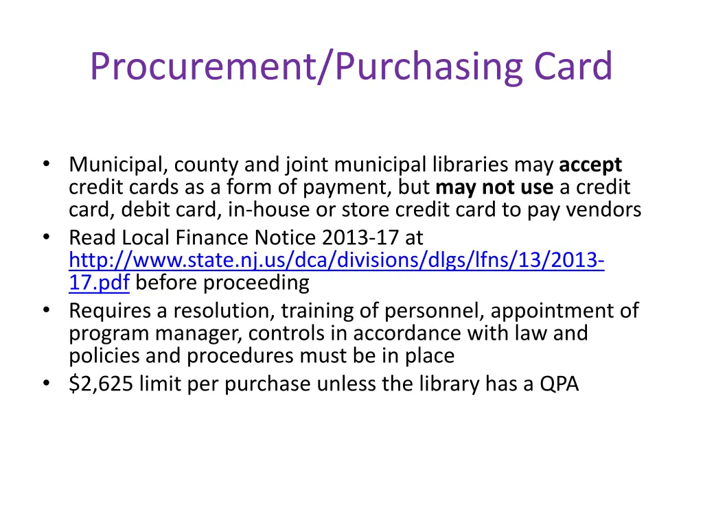 procurement purchasing card