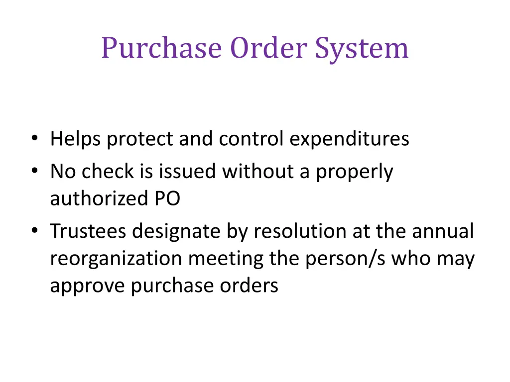 purchase order system