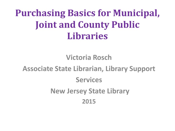 purchasing basics for municipal joint and county