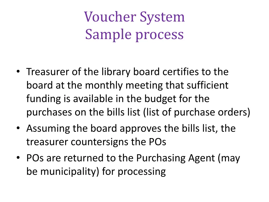 voucher system sample process