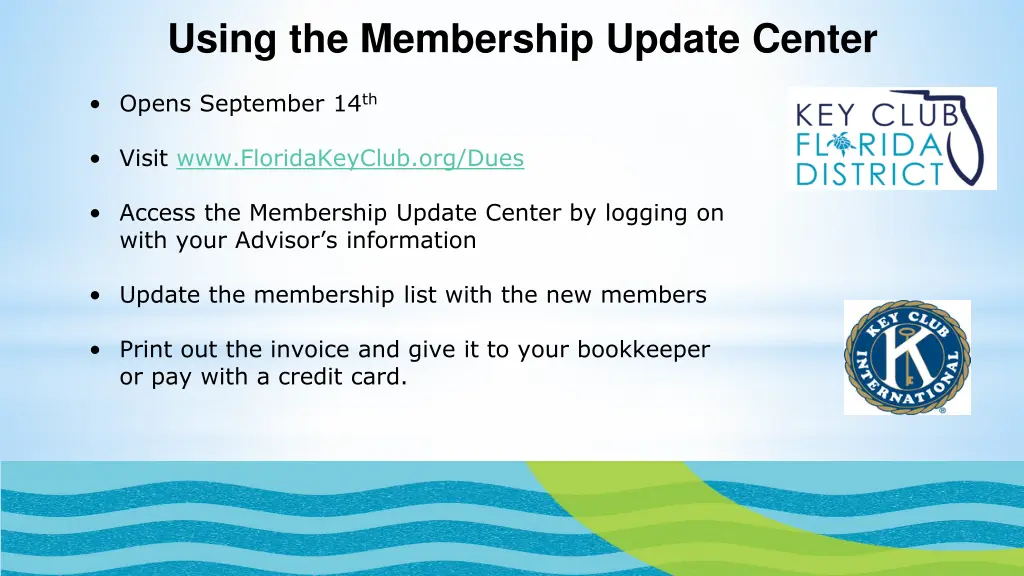 using the membership update center