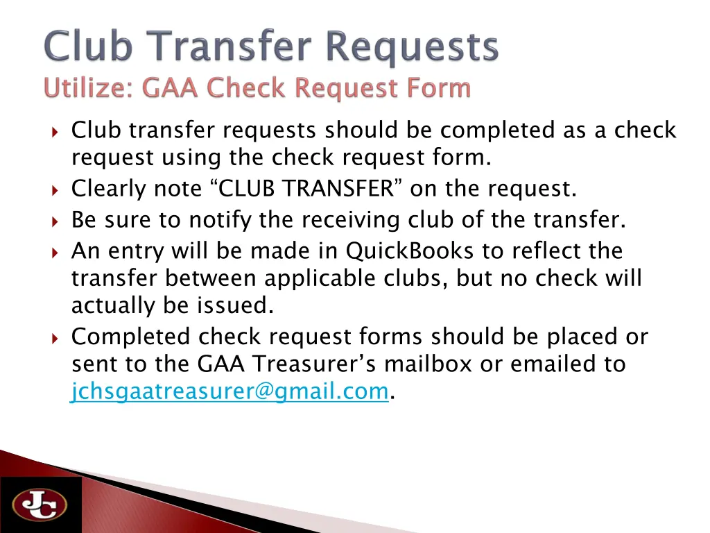 club transfer requests should be completed