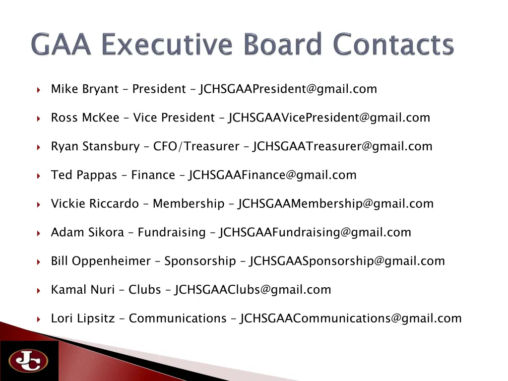 mike bryant president jchsgaapresident@gmail com