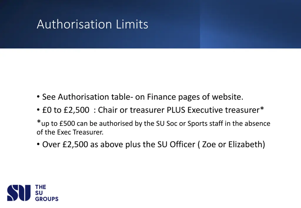 authorisation limits