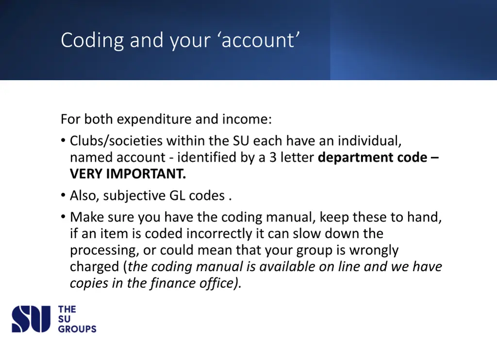 coding and your account