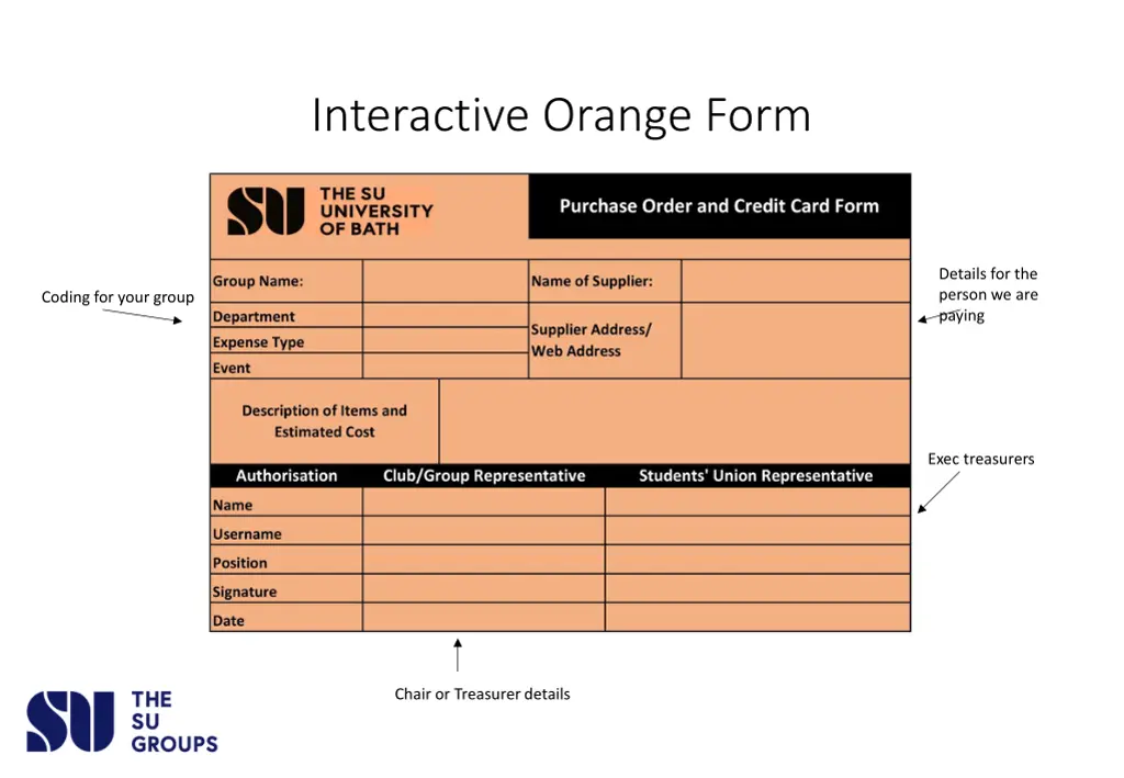 interactive orange form