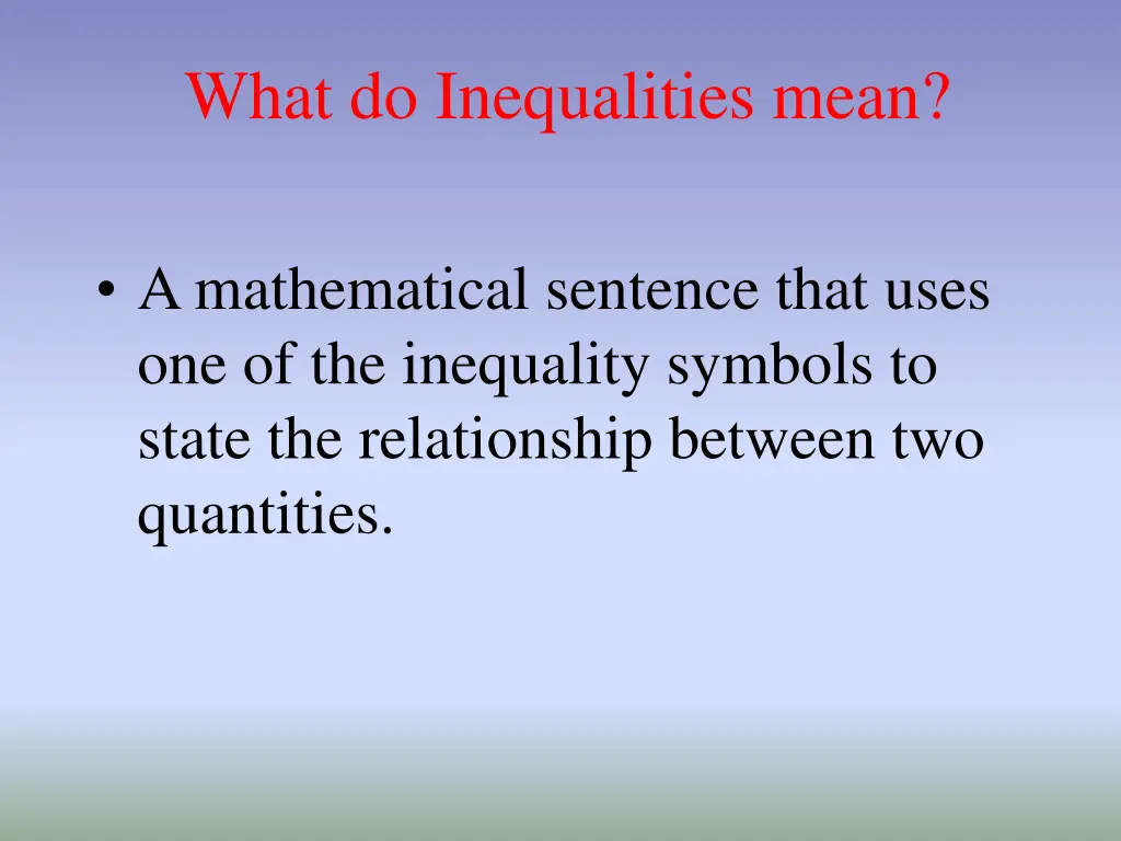 what do inequalities mean