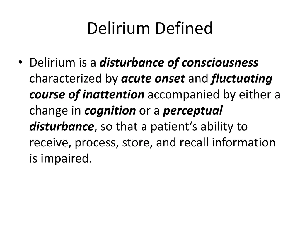 delirium defined