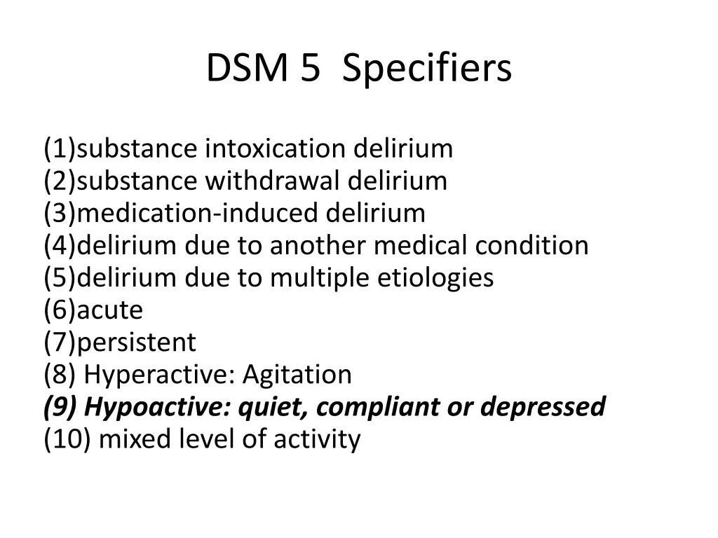 dsm 5 specifiers