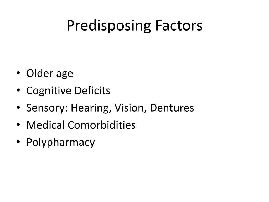 predisposing factors