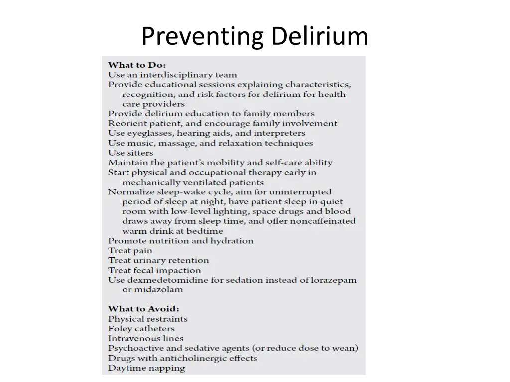 preventing delirium