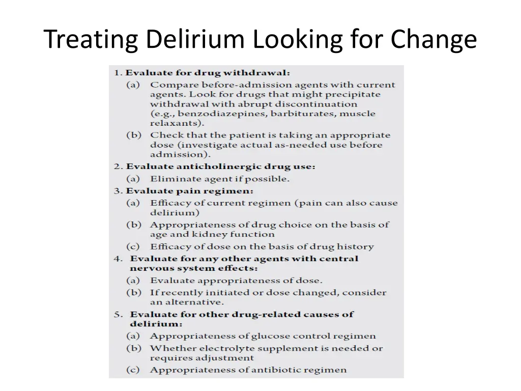 treating delirium looking for change