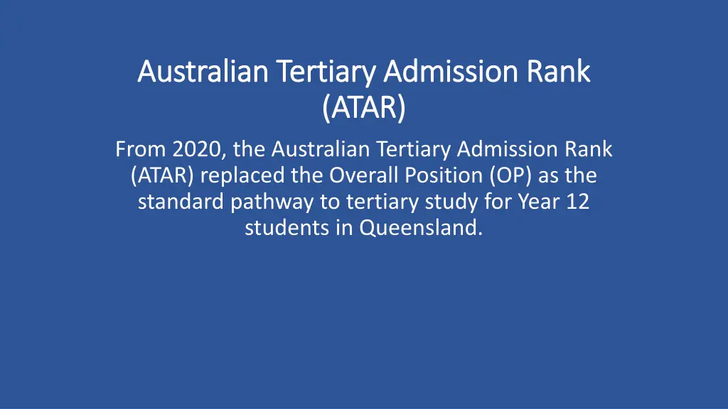 australian tertiary admission rank australian