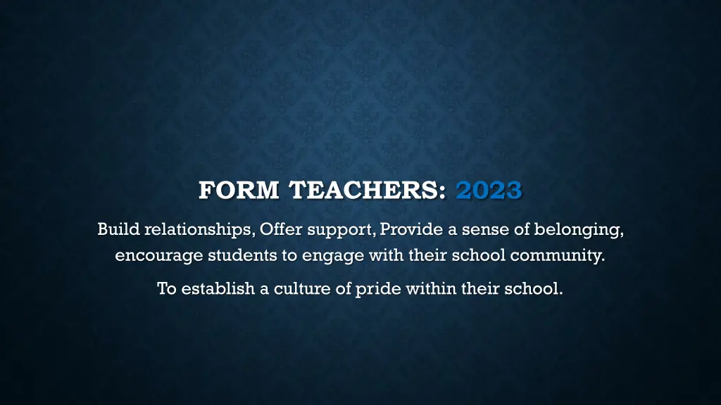form teachers 2023