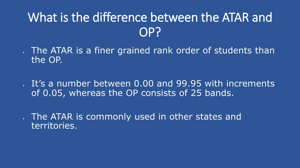 what is the difference between the atar and what