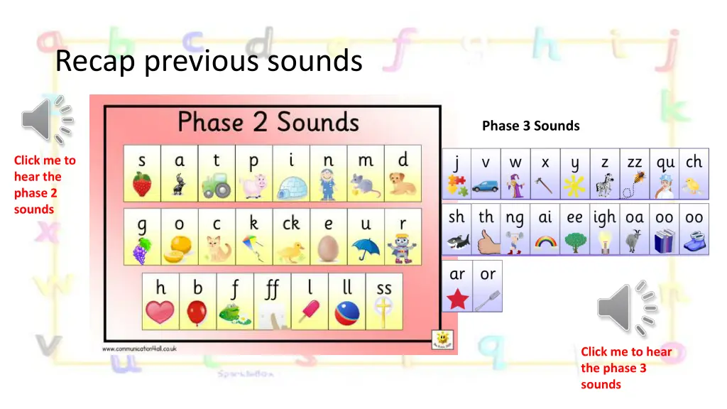 recap previous sounds