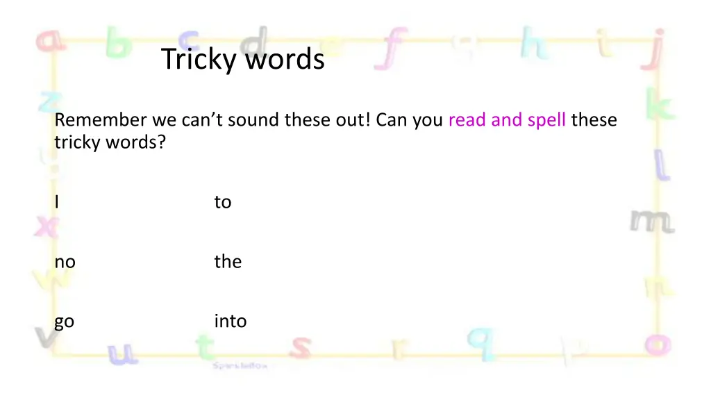 tricky words