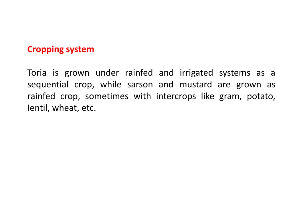 cropping system