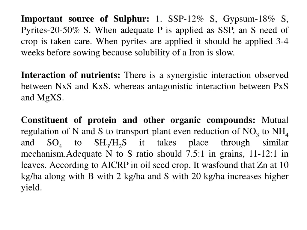 important source of sulphur 1 ssp 12 s gypsum