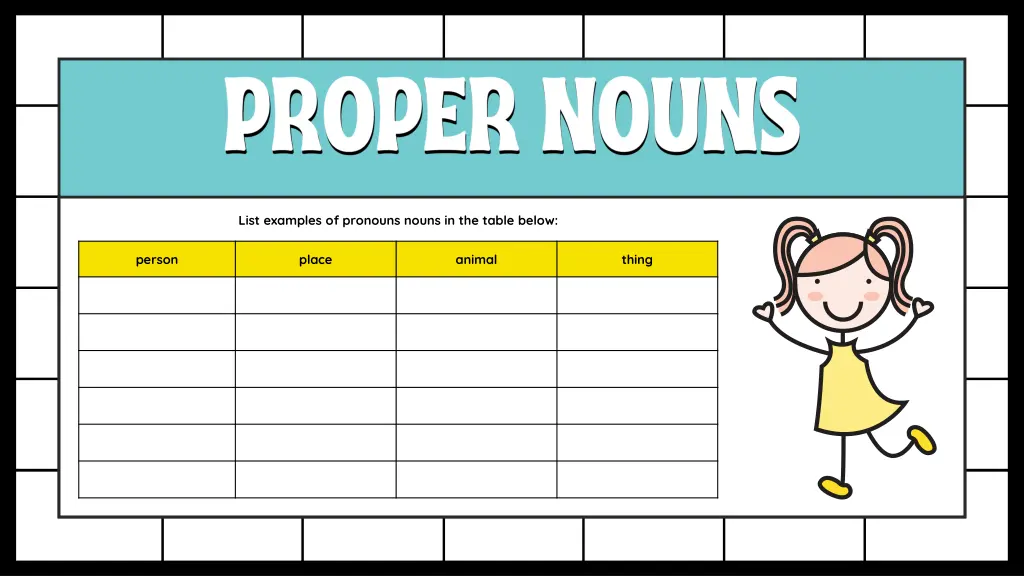 list examples of pronouns nouns in the table below