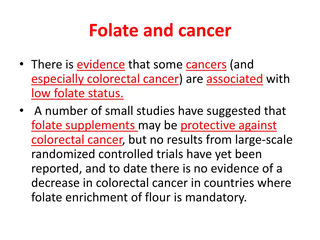 folate and cancer