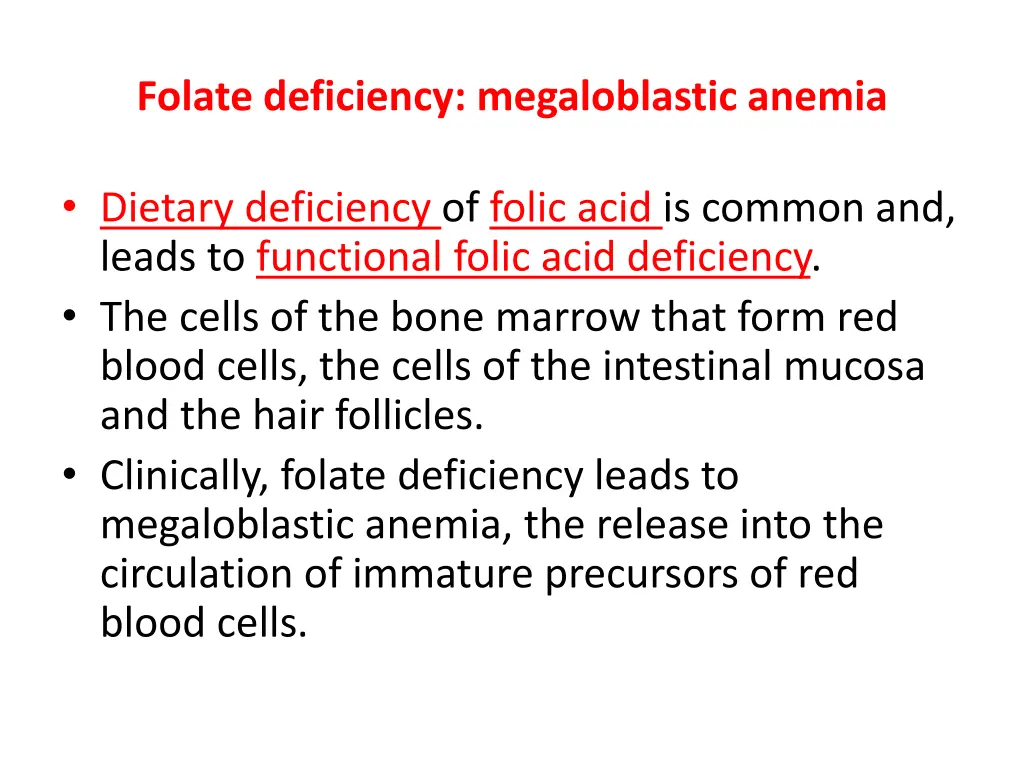 folate deficiency megaloblastic anemia