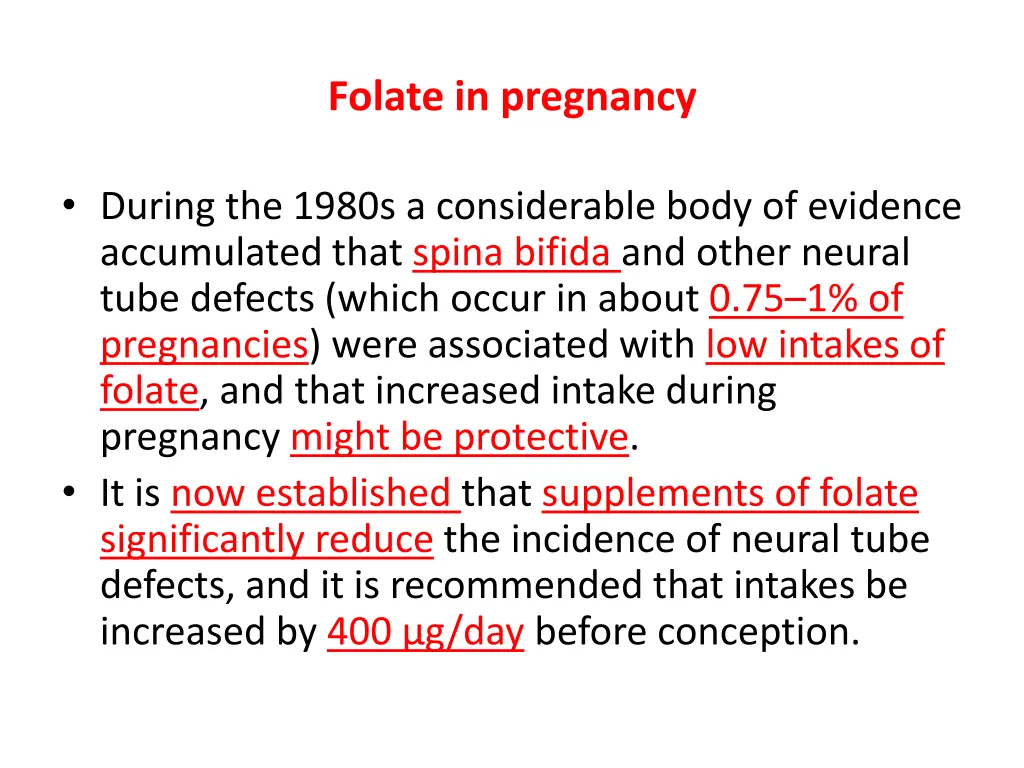 folate in pregnancy