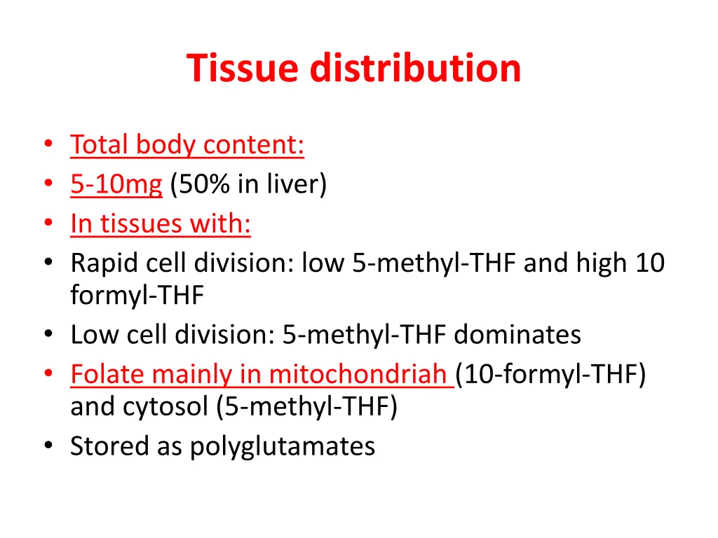 tissue distribution