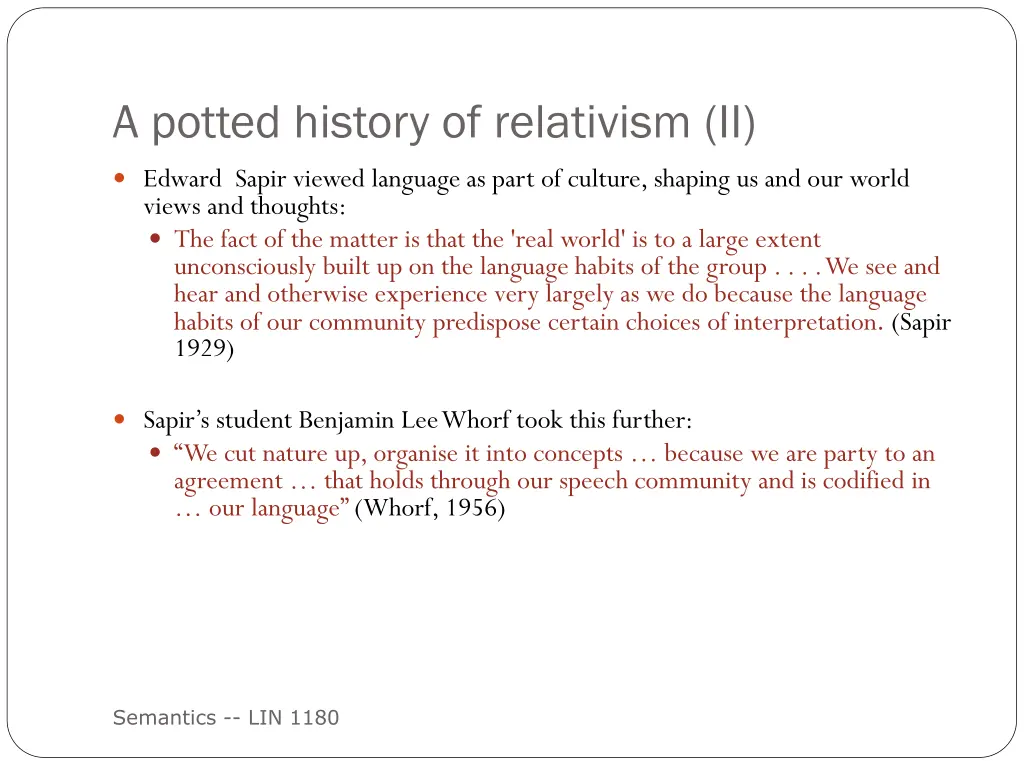 a potted history of relativism ii