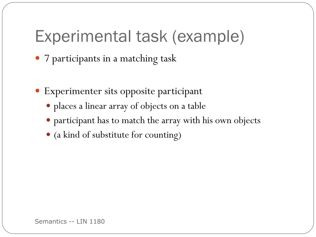 experimental task example