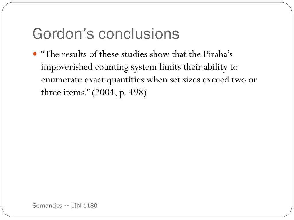 gordon s conclusions