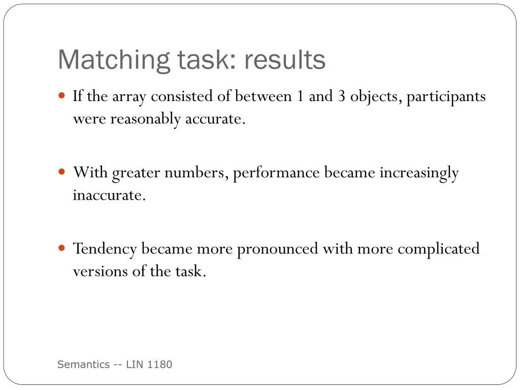 matching task results