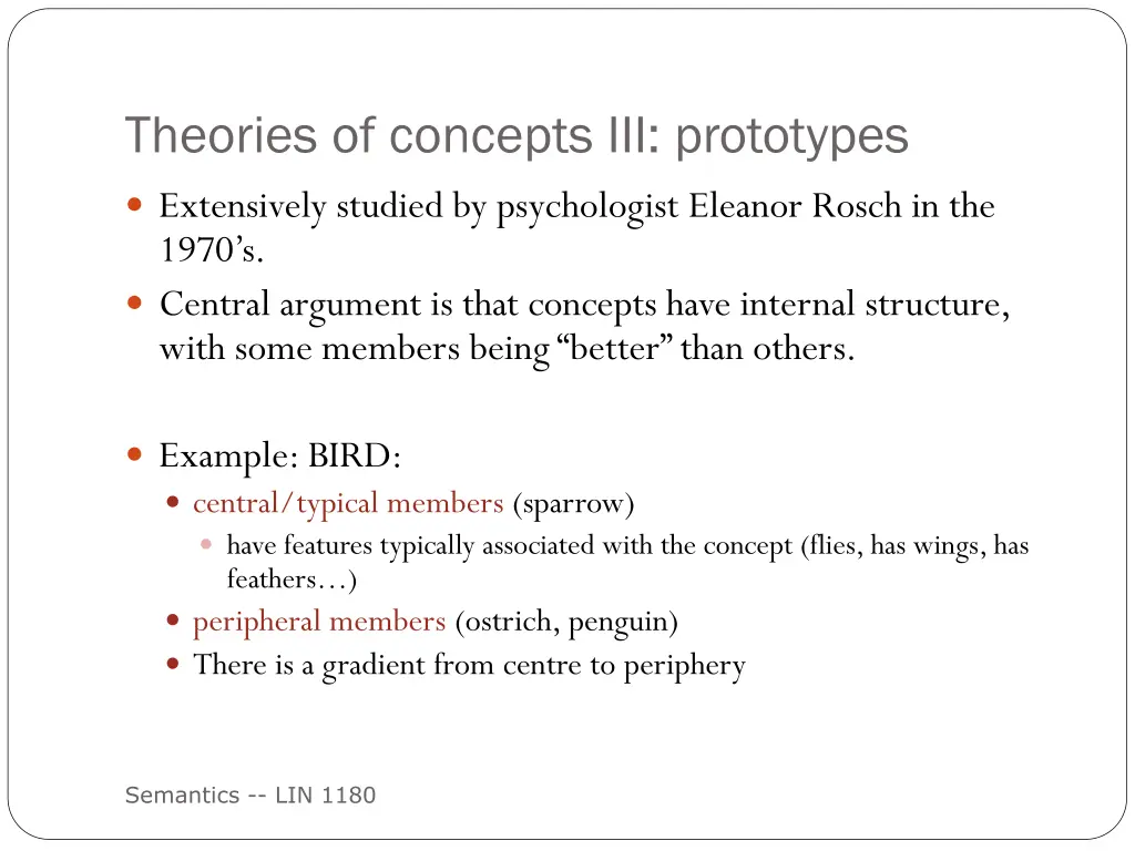 theories of concepts iii prototypes