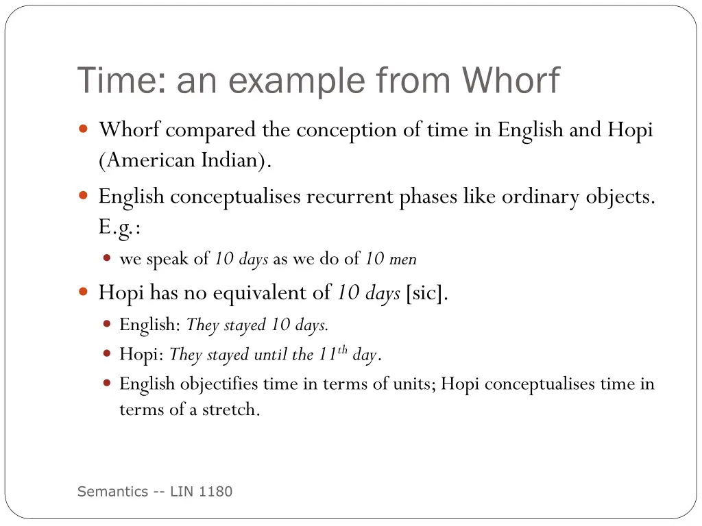 time an example from whorf