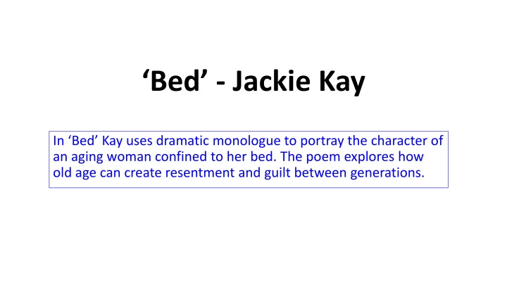 bed jackie kay