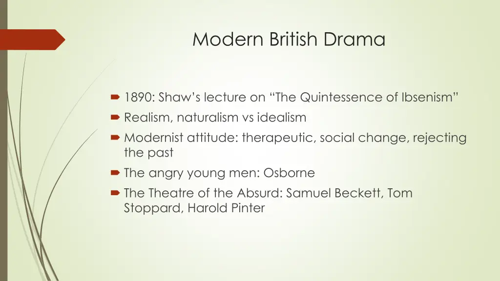 modern british drama