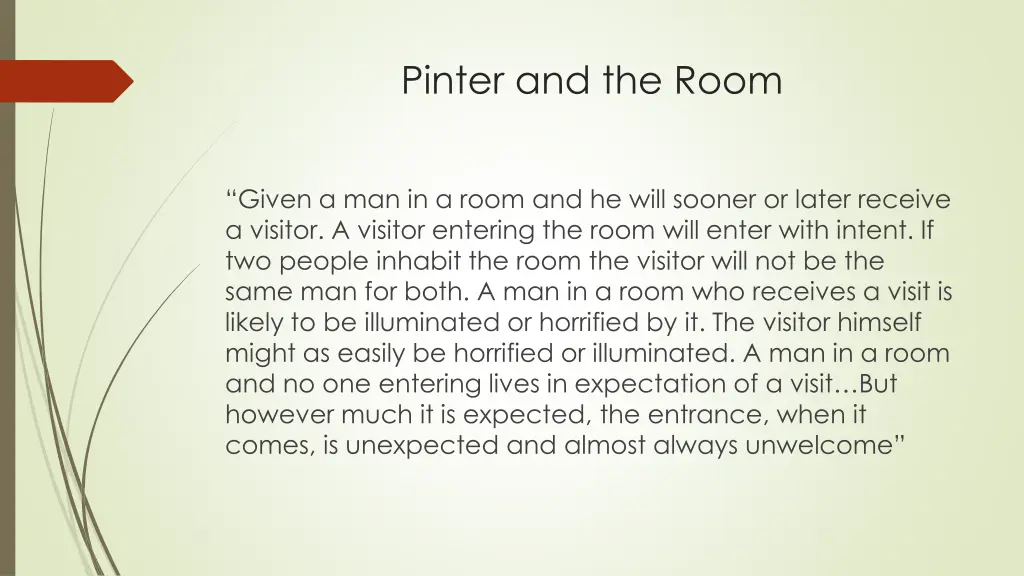 pinter and the room