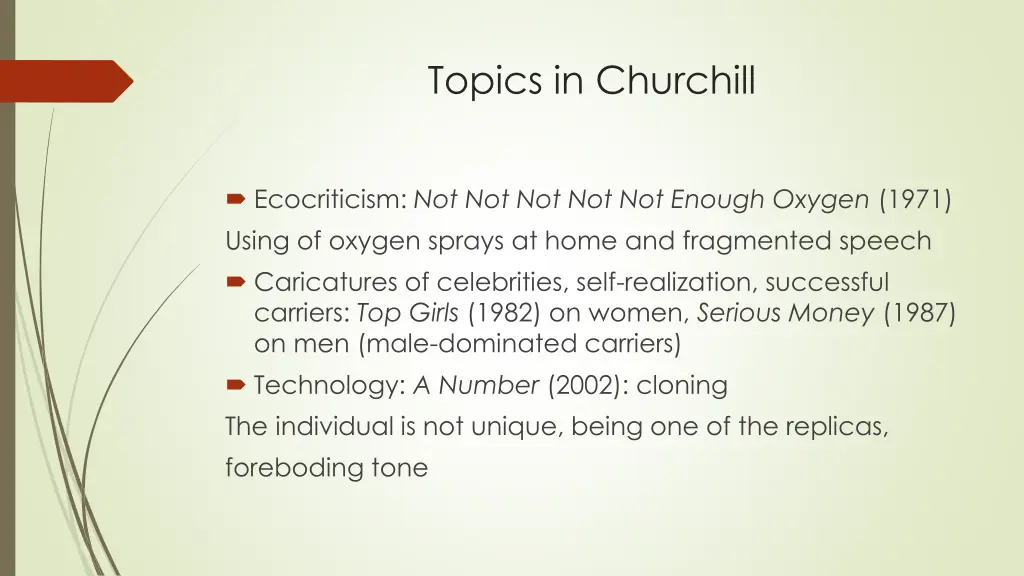 topics in churchill