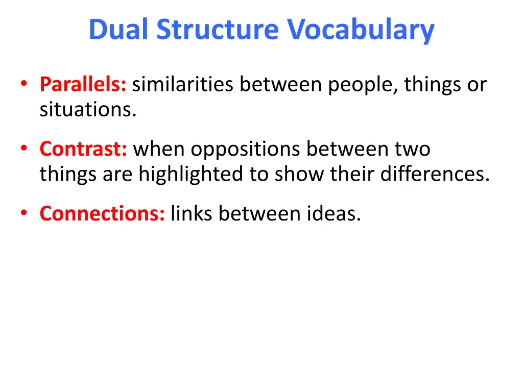 dual structure vocabulary