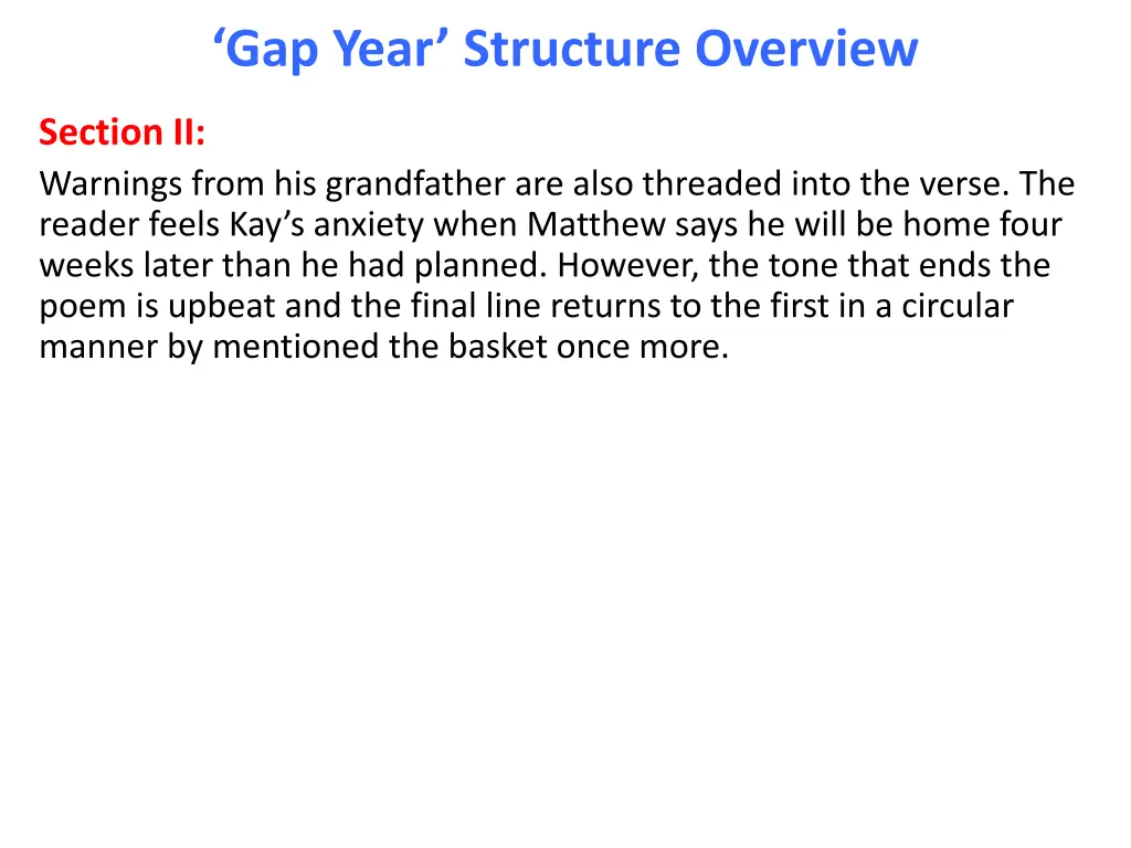 gap year structure overview 2