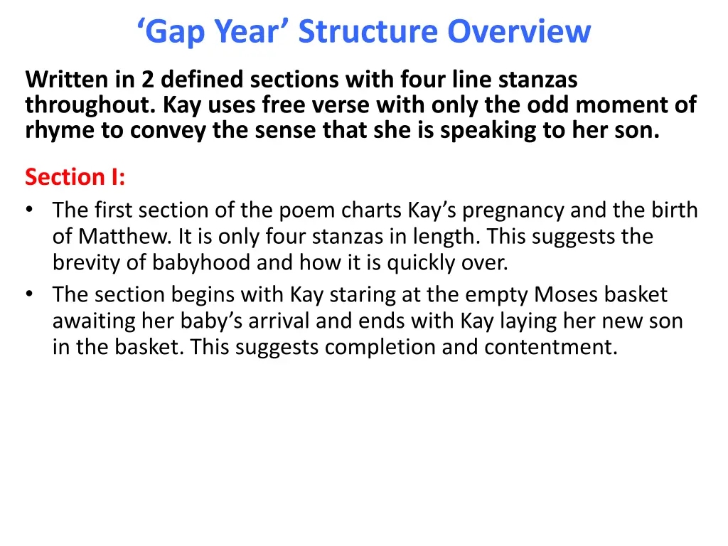 gap year structure overview