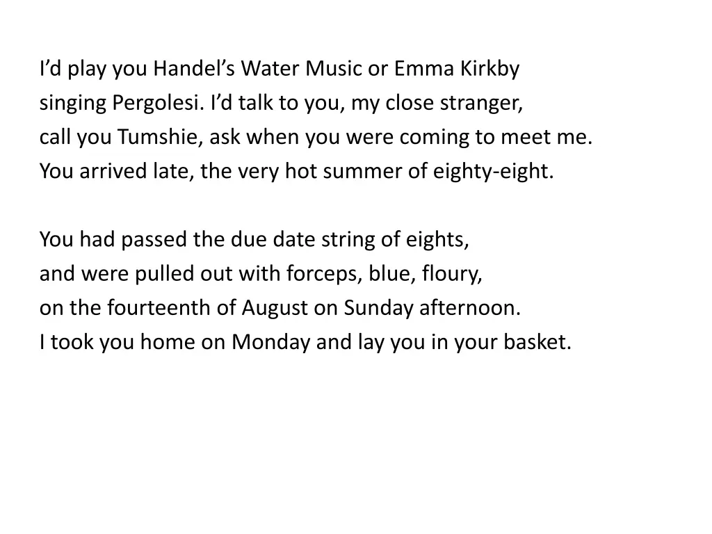 i d play you handel s water music or emma kirkby