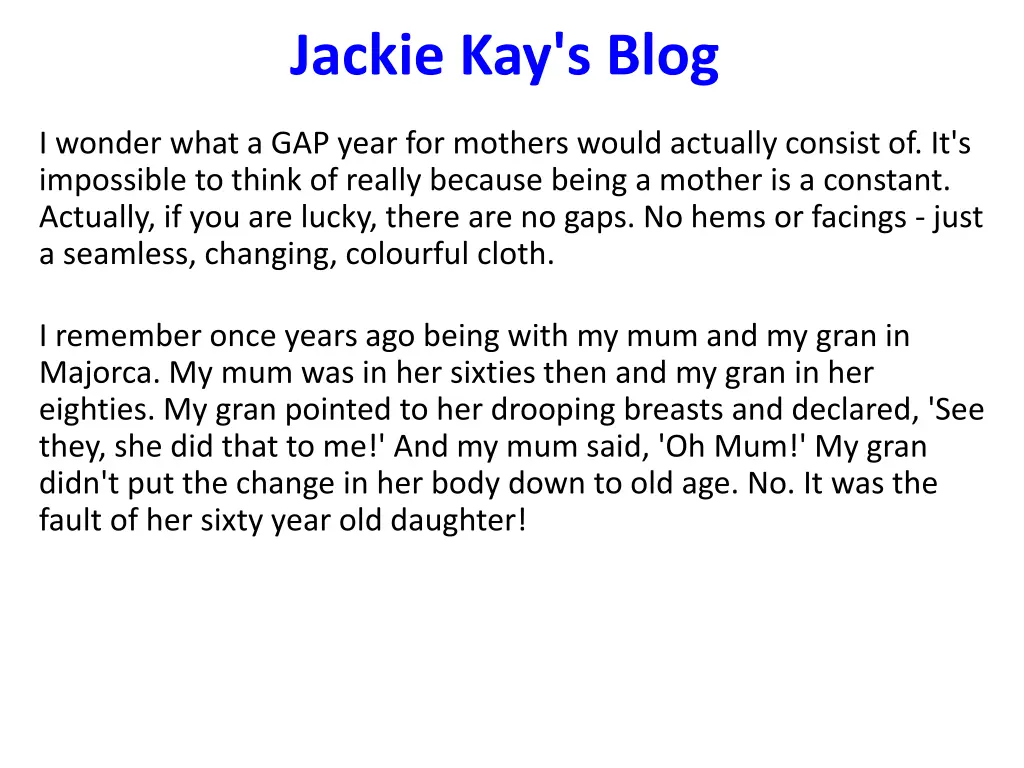 jackie kay s blog 3