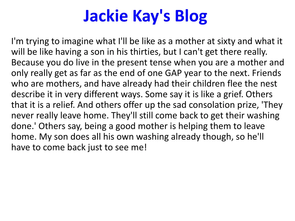 jackie kay s blog 4