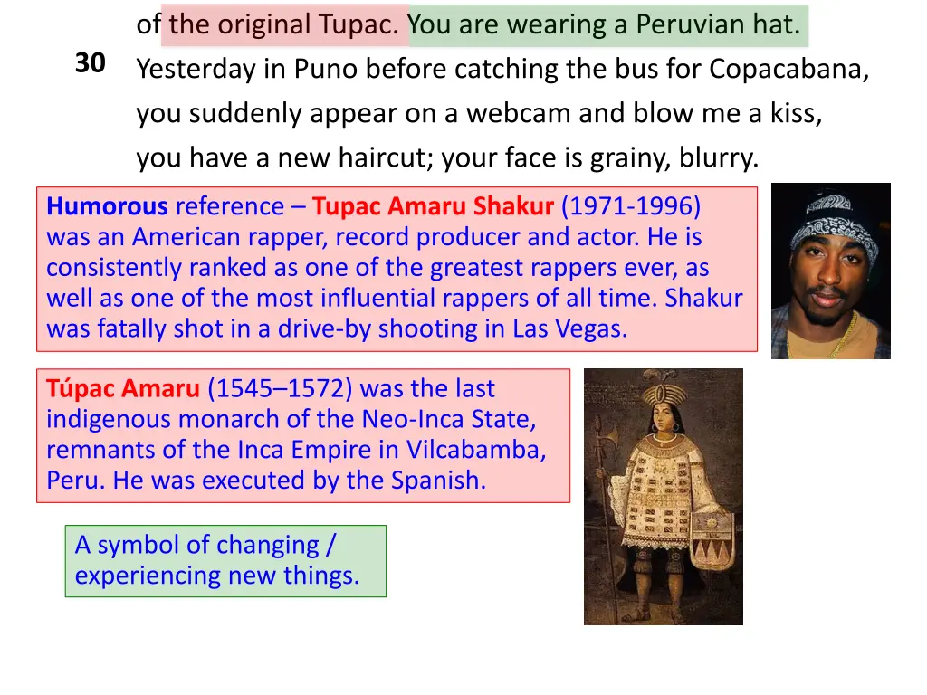 of the original tupac you are wearing a peruvian