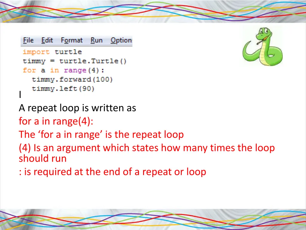 let s look at this code a repeat loop is written