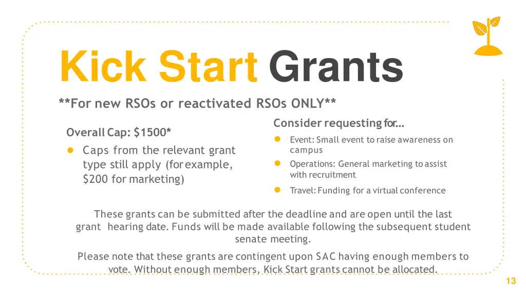 kick start grants